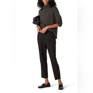 Vince Flannel Stripe Pull On Ankle Pant Black